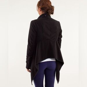 Lululemon Presence Of Mind Jacket Black Waterfall Wrap Sweater